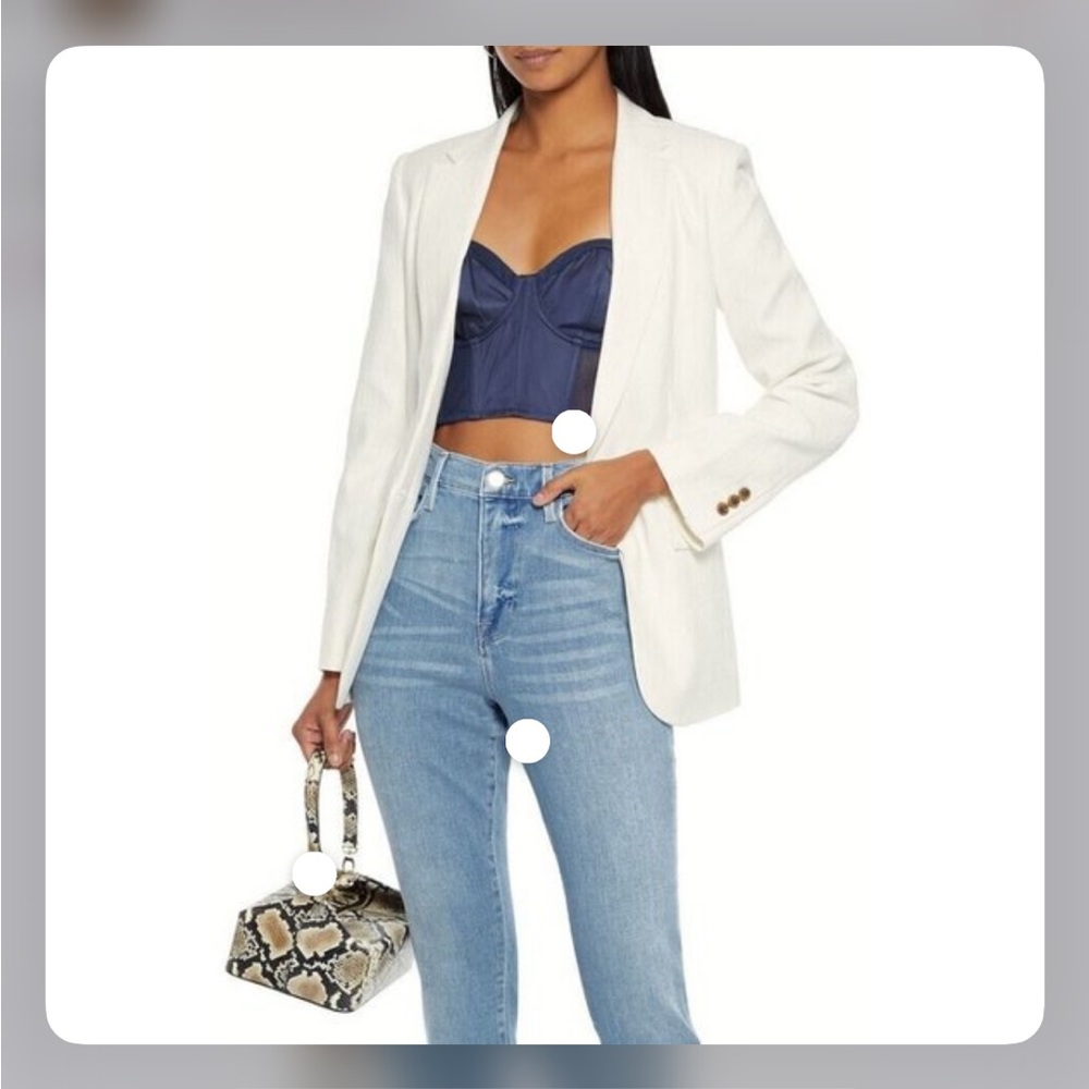 Frame denim boyfriend textured Blazer